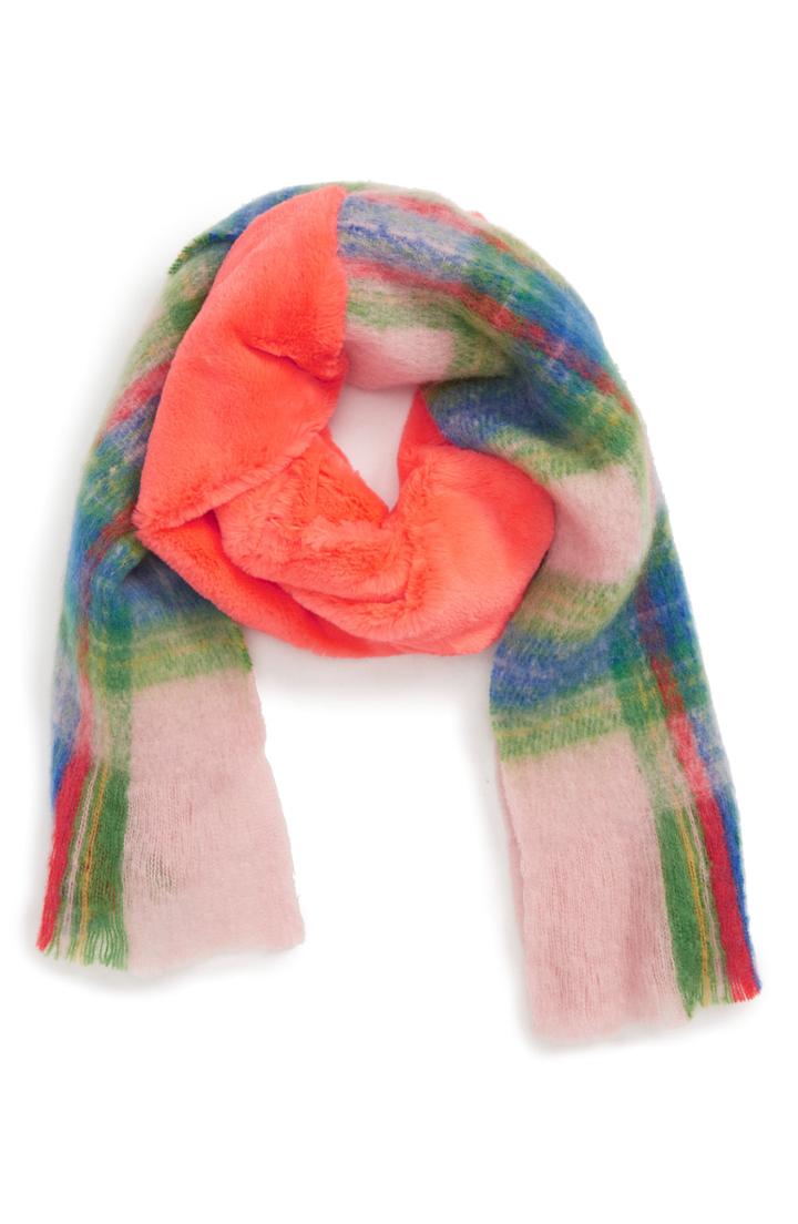 Women's Leith Faux Fur Collar Scarf, Size - Pink