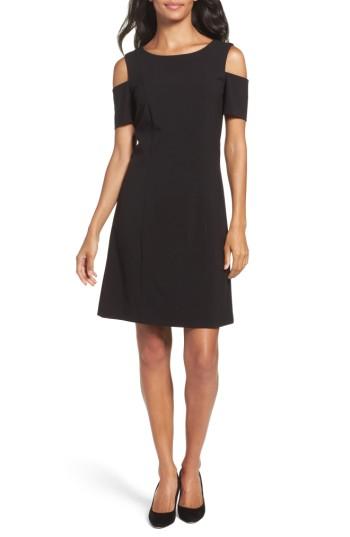 Petite Women's Tahari Cold Shoulder Sheath Dress P - Black