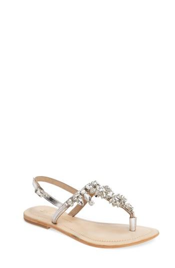 Women's Lauren Lorraine Bermuda Embellished Sandal .5 M - Metallic