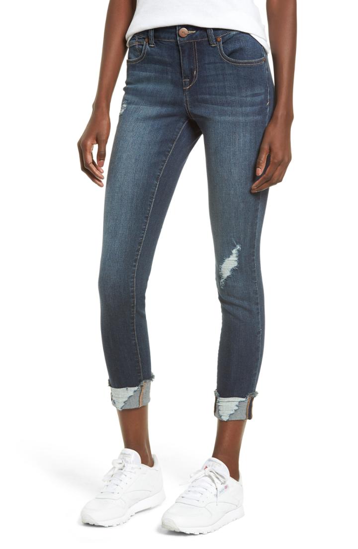 Women's 1822 Denim Ripped Cuffed Skinny Jeans