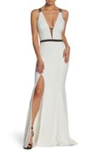 Women's Dress The Population Lana Plunging Strappy Shoulder Gown - White