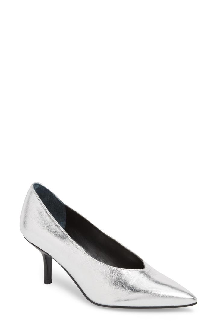 Women's Marc Fisher Ltd Dallon Kitten Heel Pump .5 M - Metallic
