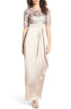 Women's Adrianna Papell Floral Sequin Embroidered Gown