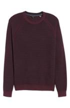 Men's Ted Baker London Cashoo Slim Fit Ribbed Sweatshirt (l) - Purple