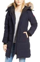 Women's Canada Goose Shelburne Genuine Coyote Fur Trim Down Parka (6-8) - Blue