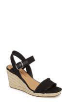 Women's Lucky Brand Marceline Squared Toe Wedge Sandal .5 M - Black