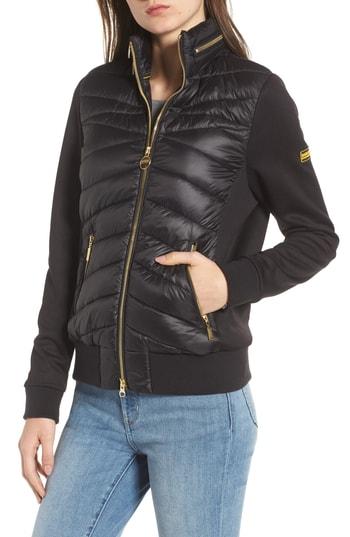 Women's Barbour International Grandstand Hybrid Quilted Jacket Us / 8 Uk - Black