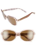 Women's Kate Spade New York 'ayleen' 56mm Polarized Sunglasses - Beige/ White Stripe