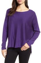 Women's Eileen Fisher Tencel Blend High/low Sweater - Purple
