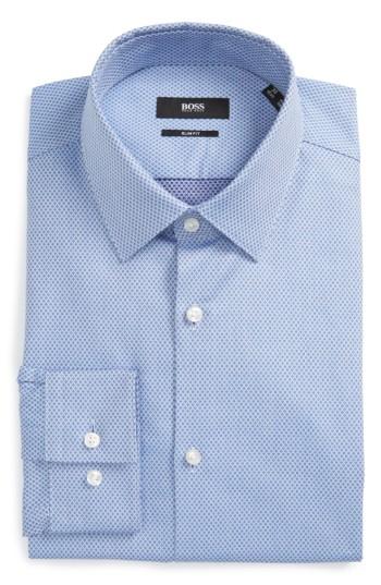 Men's Boss Isko Slim Fit Geometric Dress Shirt - Blue