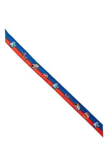 Women's Mcm Victory Patch Twilly Silk Scarf, Size - Blue
