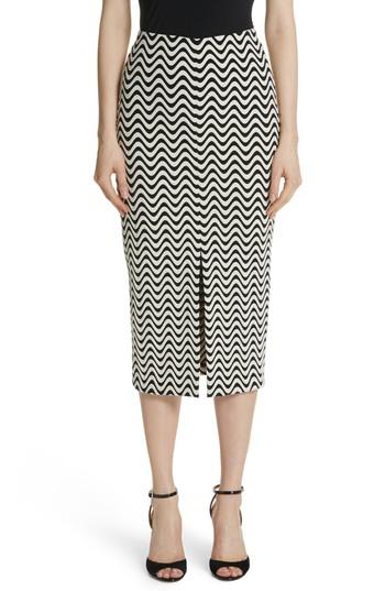 Women's Yigal Azrouel Wave Pattern Body-con Skirt - Black