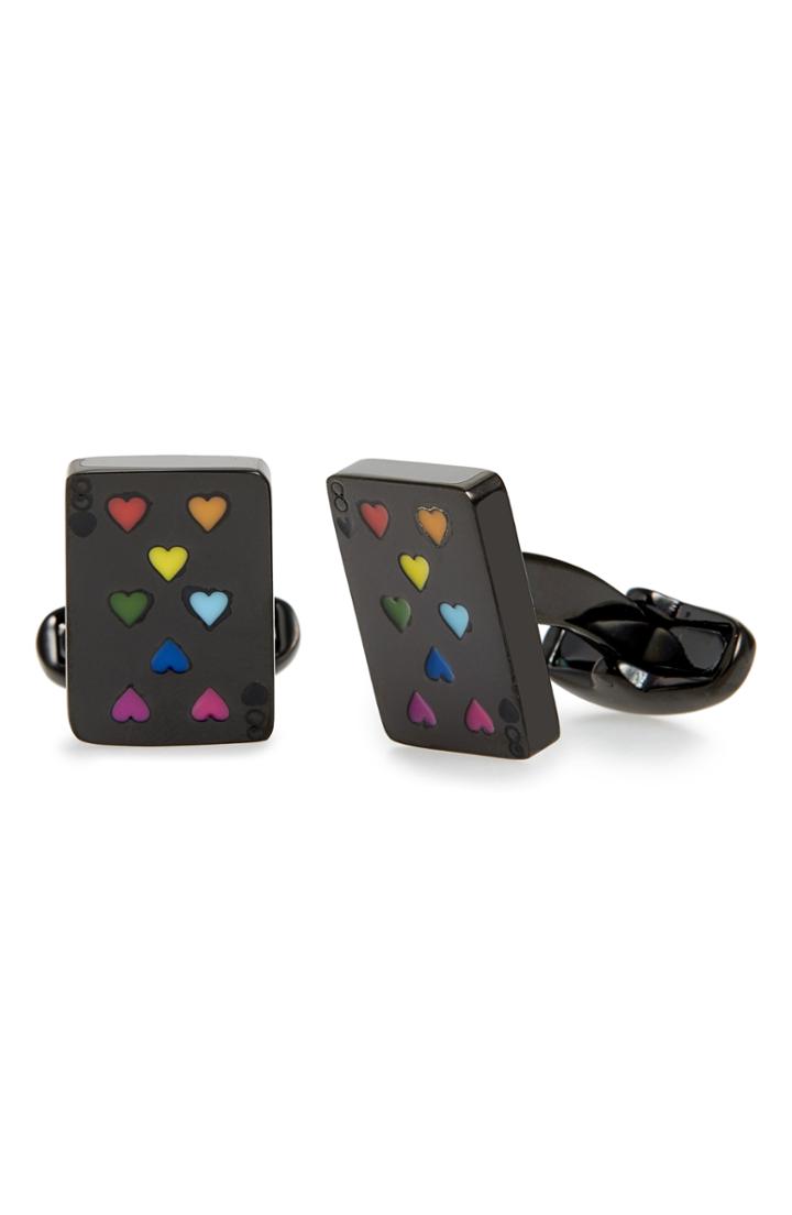 Men's Paul Smith Multicolor Hearts Playing Card Cuff Links