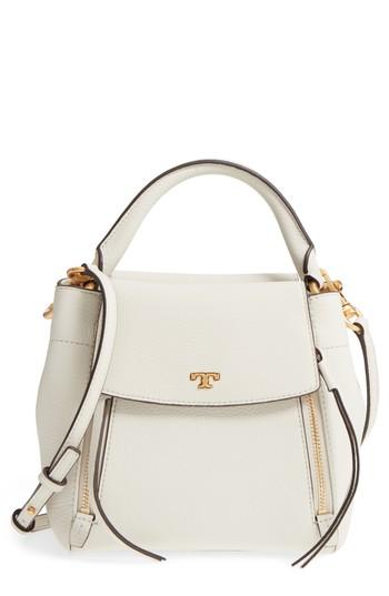 Tory Burch Small Half Moon Leather Crossbody Bag - Ivory