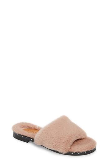 Women's Kenneth Cole New York Peggy Faux Fur Slide Sandal M - Pink