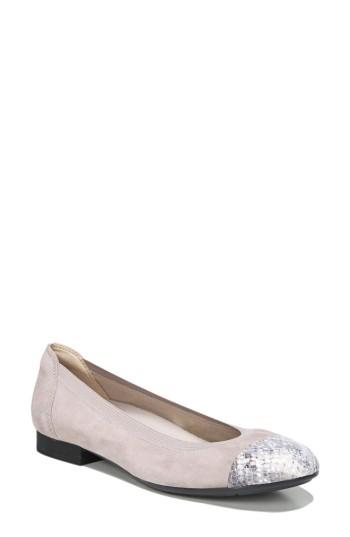 Women's Naturalizer 'therese' Cap Toe Flat .5 M - Beige