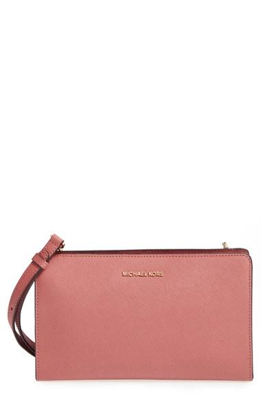 Michael Michael Kors 'large Jet Set Travel' Crossbody Bag - Pink