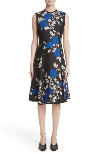 Women's Jason Wu Floral Crepe Fit & Flare Dress