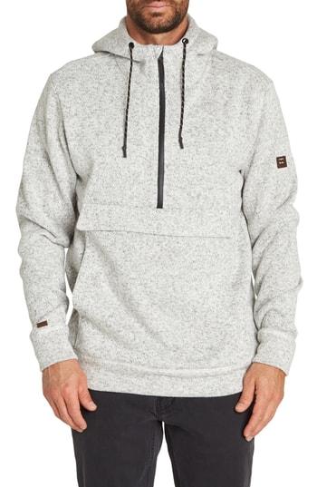 Men's Billabong Boundary Half Zip Pullover Hoodie - Grey