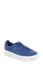 Women's Puma Suede Platform Sneaker M - Blue