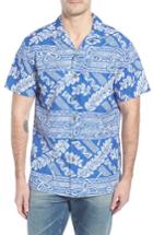 Men's Kahala Makana Trim Fit Print Sport Shirt - Blue