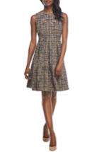 Women's Gal Meets Glam Collection Tinsley Metallic Tweed Fit & Flare Dress - Blue