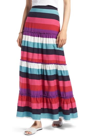 Women's 1901 Tiered Stripe Maxi Skirt - Pink