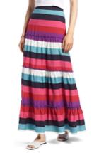 Women's 1901 Tiered Stripe Maxi Skirt - Pink