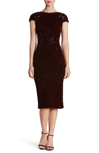 Women's Dress The Population Marcella Sequin Body-con Dress - Burgundy