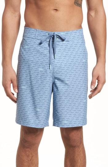 Men's Southern Tide Bones Bite Swim Trunks, Size - Blue/green