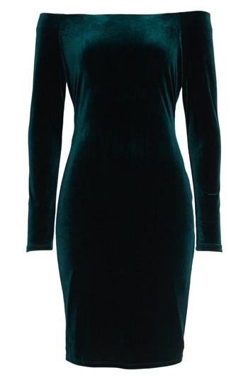 Women's Eliza J Off The Shoulder Velvet Sheath Dress