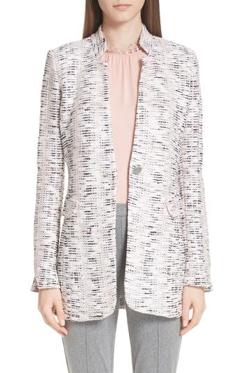 Women's St. John Collection Space Dyed Overlay Plaid Knit Jacket