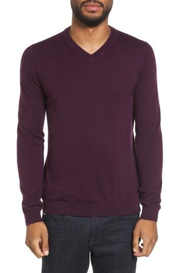 Men's Ted Baker London V-neck Sweater (xxl) - Purple