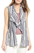 Women's Chaus Stripe Linen Blend Vest