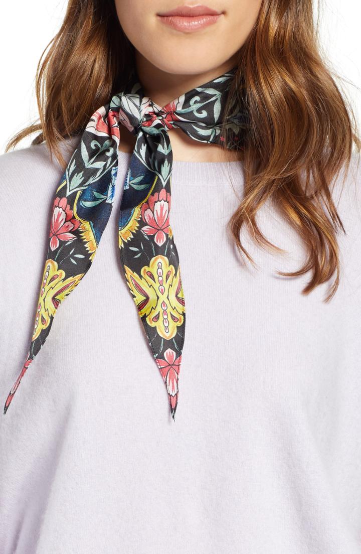 Women's Rebecca Minkoff City Floral Diamond Scarf, Size - Black