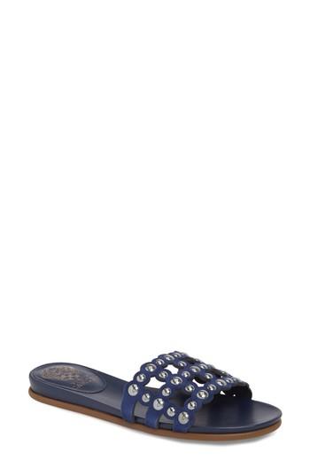 Women's Vince Camuto Ellanna Studded Slide Sandal .5 M - Blue