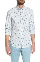 Men's Bonobos Summerweight Slim Fit Hula Print Sport Shirt, Size R - Blue