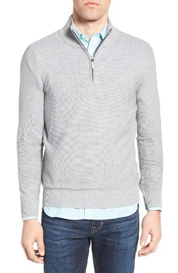 Men's Jeremy Argyle Quarter Zip Sweater - Grey
