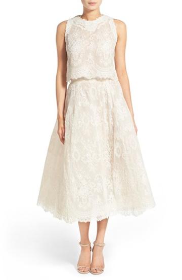 Women's Bliss Monique Lhuillier 2-pc. Embroidered Lace Dress