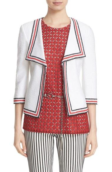 Women's St. John Collection 'clair' Rever Collar Three Quarter Sleeve Jacket