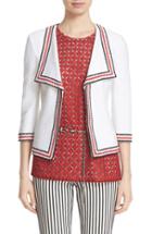 Women's St. John Collection 'clair' Rever Collar Three Quarter Sleeve Jacket