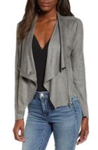 Women's Blanknyc Faux Suede Drape Jacket - Grey