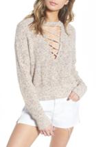 Women's Splendid Plunging Crisscross Sweater - Grey