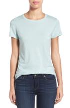 Petite Women's Halogen Short Sleeve Crewneck Tee, Size P - Blue