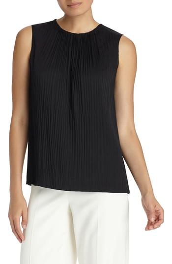 Women's Lafayette 148 New York Janetta Posh Twill Blouse, Size - Black