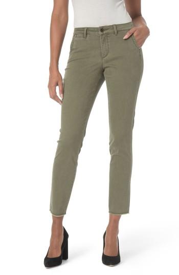 Women's Nydj Frayed Hem Skinny Chinos - Green