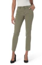 Women's Nydj Frayed Hem Skinny Chinos - Green