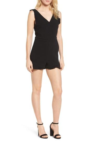 Women's Line & Dot Barre Romper - Black