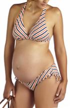 Women's Pez D'or 'mykonos' Chevron Stripe Maternity Bikini - Orange