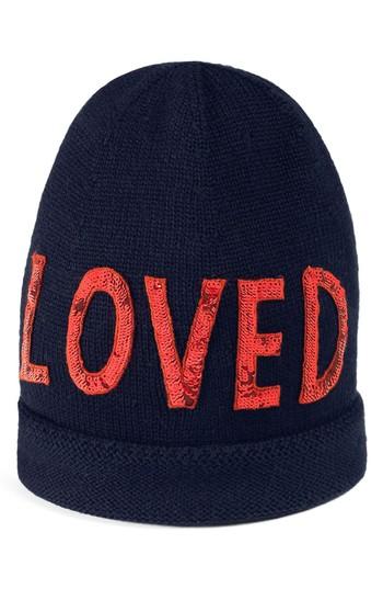 Women's Gucci Loved Sequin Wool Beanie - Blue